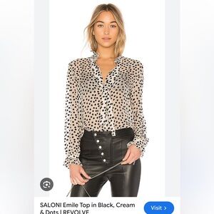 Saloni Émile top in black cream & dot